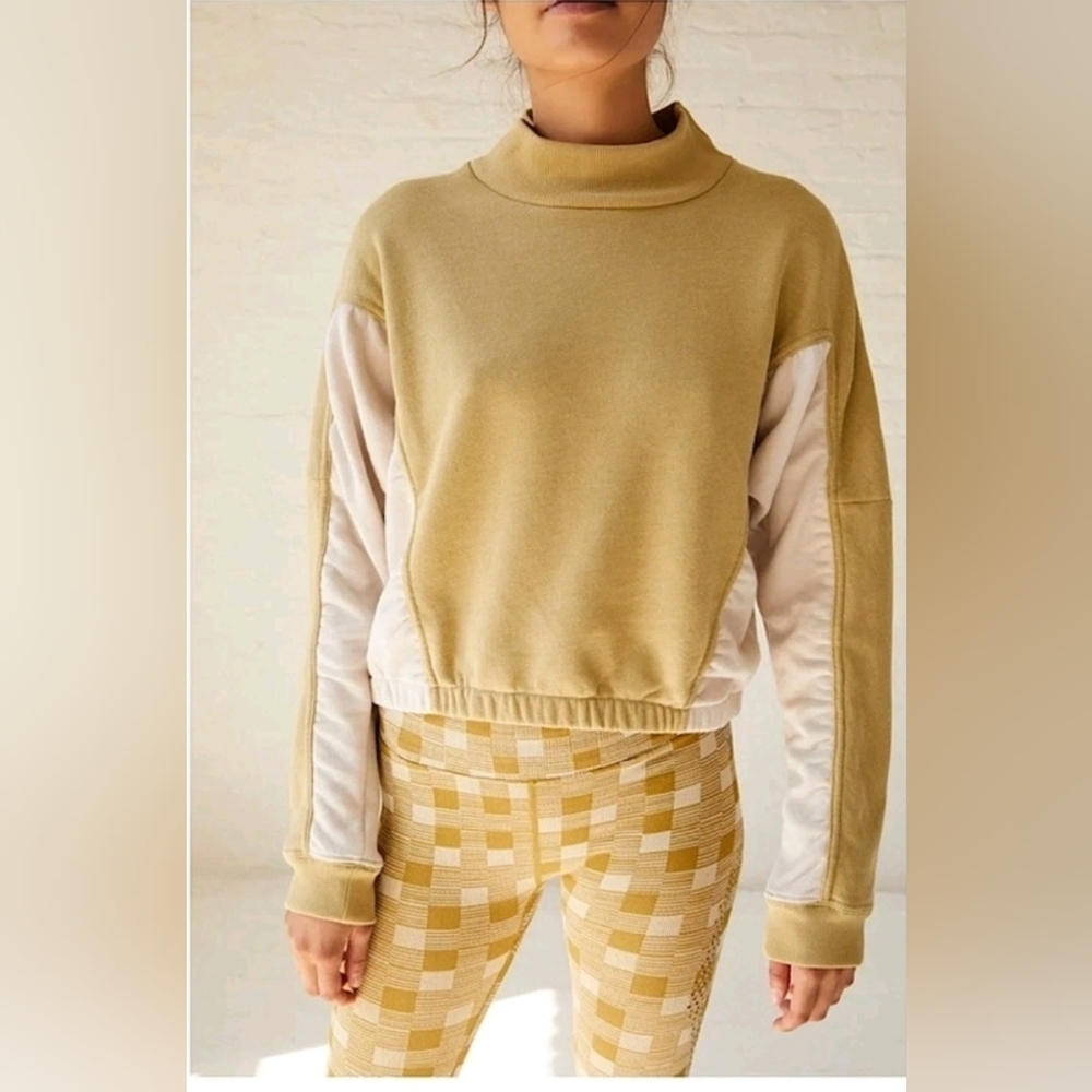 FREE PEOPLE MOVEMENT PATCHED UP PULLOVER / HONEY WHEAT COMBO$